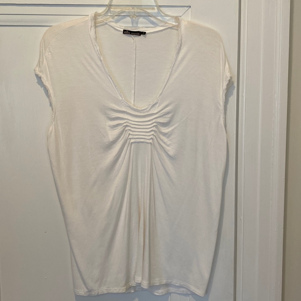 Ella Moss white sleeveless blouse; sz S; 95% rayon; excellent cond;